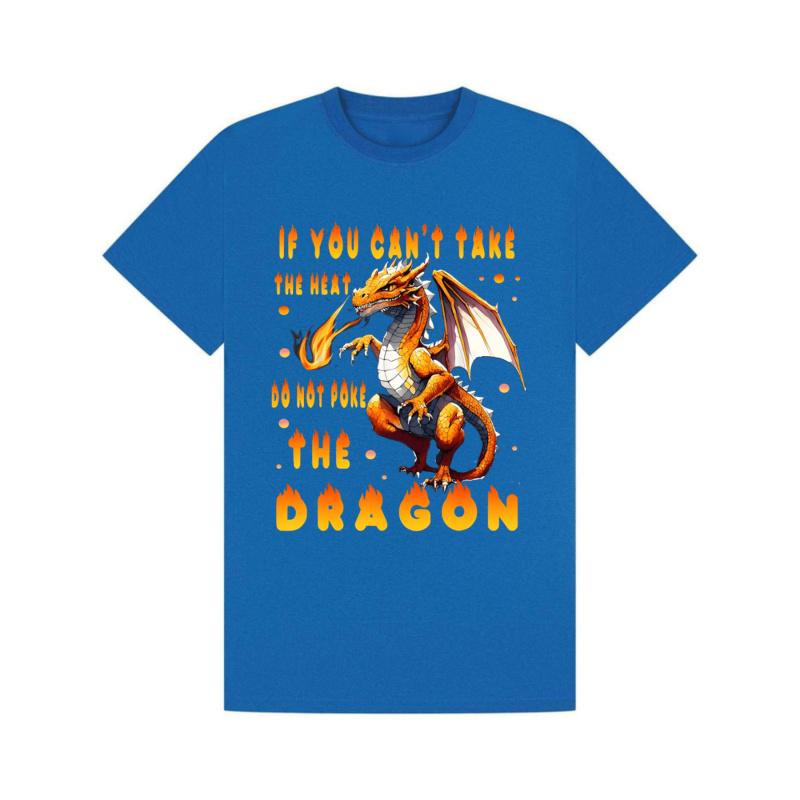 If You Can't Take The Heat Do Not Poke The Dragon T-Shirt - Fun Casual Graphic Tee Featuring a Fire-Breathing Dragon, Ultimate Gift for Fantasy