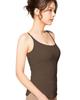 Bambi Water Patented Ribbed Camisole Bra with Cotton Top Women's Cups, U-Back (Small, Brown)