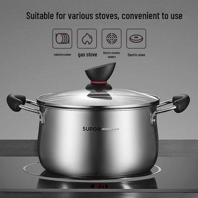 Supor Małe Czerwone Kółko 22cm Stal Nierdzewna 304 Garnek do Zupy