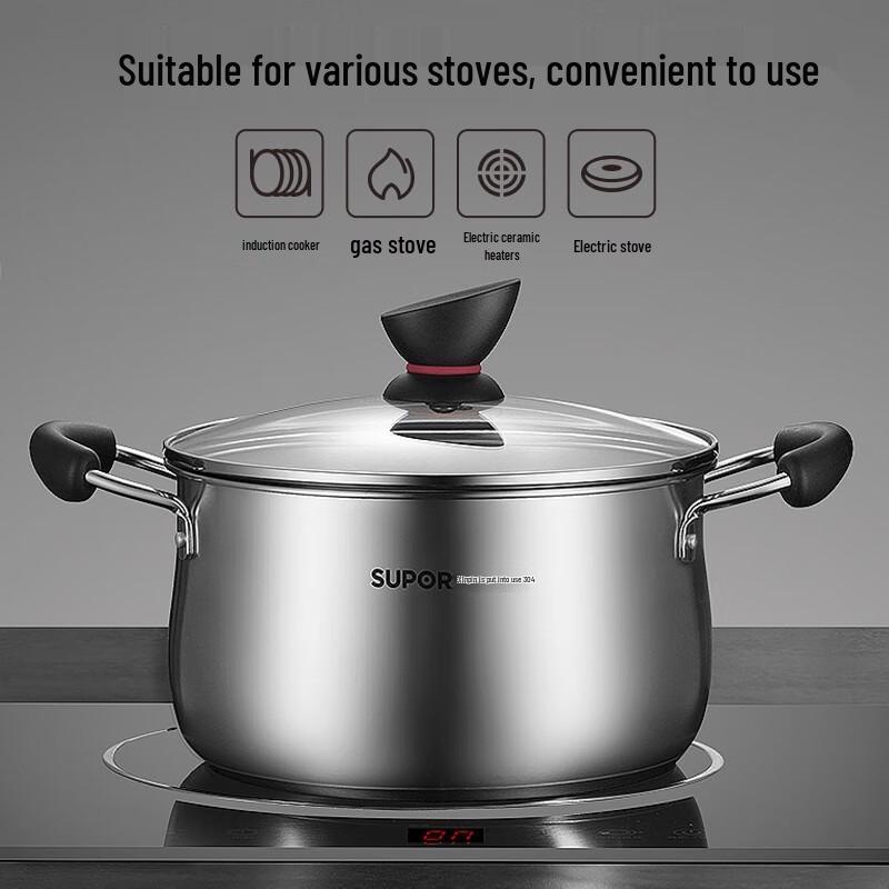 Supor 22cm 304 Stainless Steel Multi-Purpose Pot