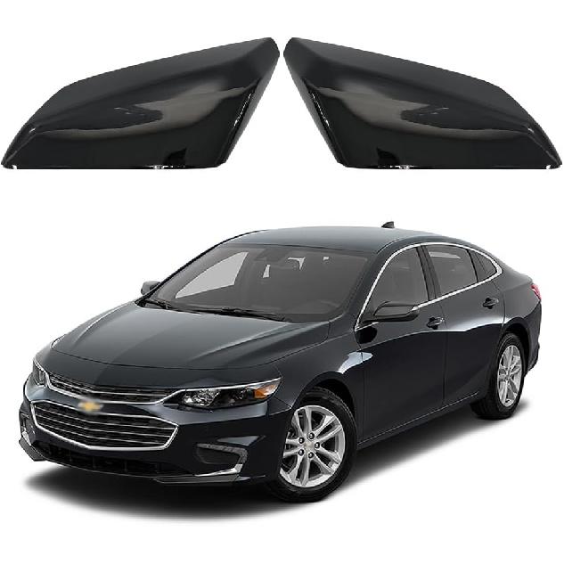 Fit For Chevrolet Malibu Side Mirror Cover, Fit For 2016 2017 2018 2024 2025 Chevy Malibu Passenger Driver Side Glossy Black 84026842 84026841