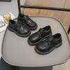Schwarze Lederschuhe für Kinder: Vielseitige Freizeit-Performance-Schuhe mit weicher Sohle für Mädchen und Jungen, Schulschuhe Frühling/Herbst 2026.
