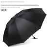 Large Thickened Windproof Reinforced Umbrella for Heavy Rain with Logo, Foldable Dual-Use Black Coating for Sun Protection and Uv Protection