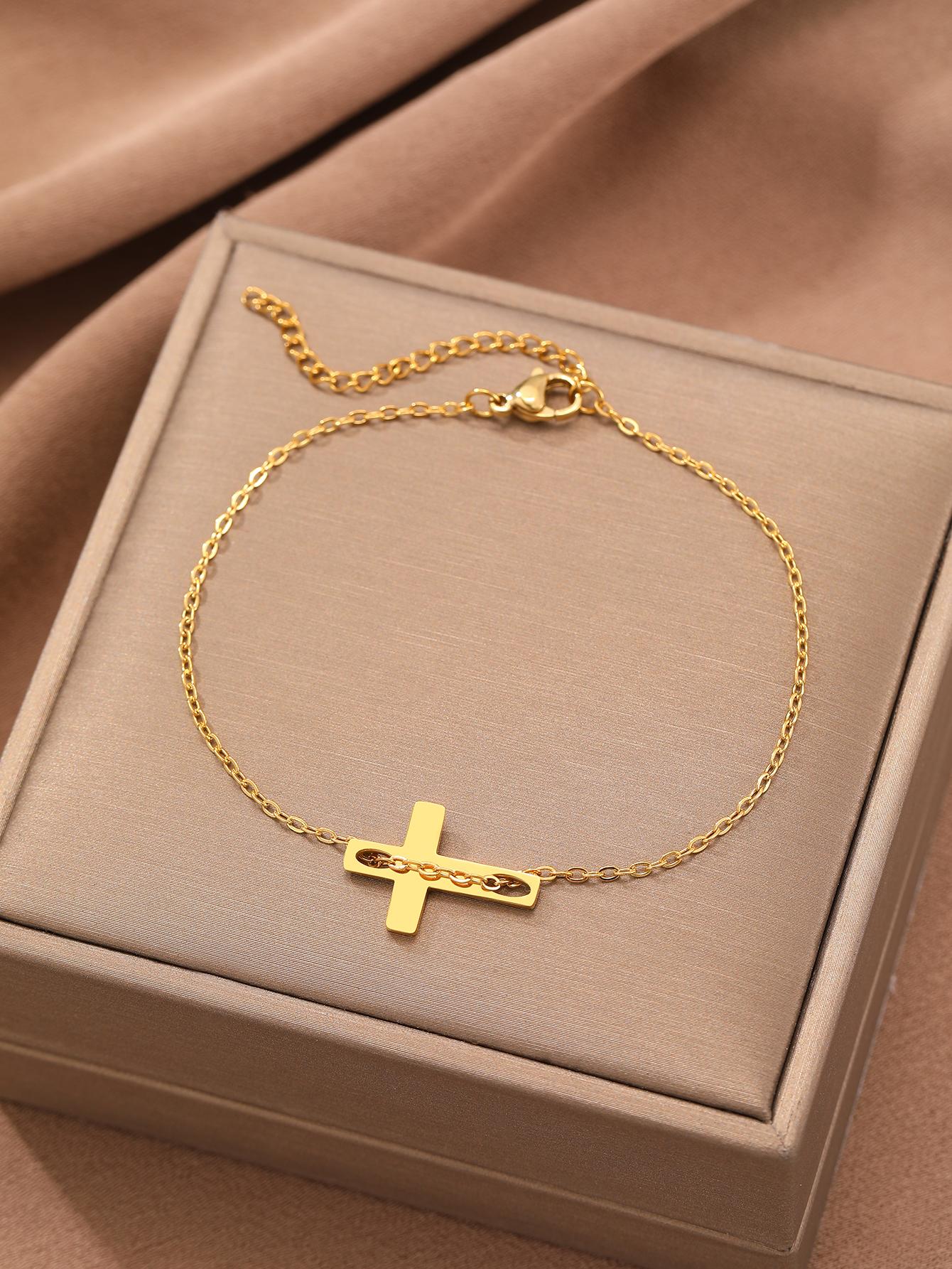 

Браслеты из нержавеющей стали, классическая мода, готический крест, кулон в стиле хип-хоп, массивный браслет-цепочка для женщин, ювелирные изделия, подарки на вечеринку