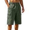 Men’s Summer Casual Seven- Shorts Relaxed Fit Lightweight Cotton Cargo Shorts with Multiple Pockets for Outdoor Activities