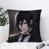 Manga B-Black B-Butler Pillow Case  Anti-dustmite Pillowcase Invisible Zipper Silky Short Plush Sofa Cushion Cover