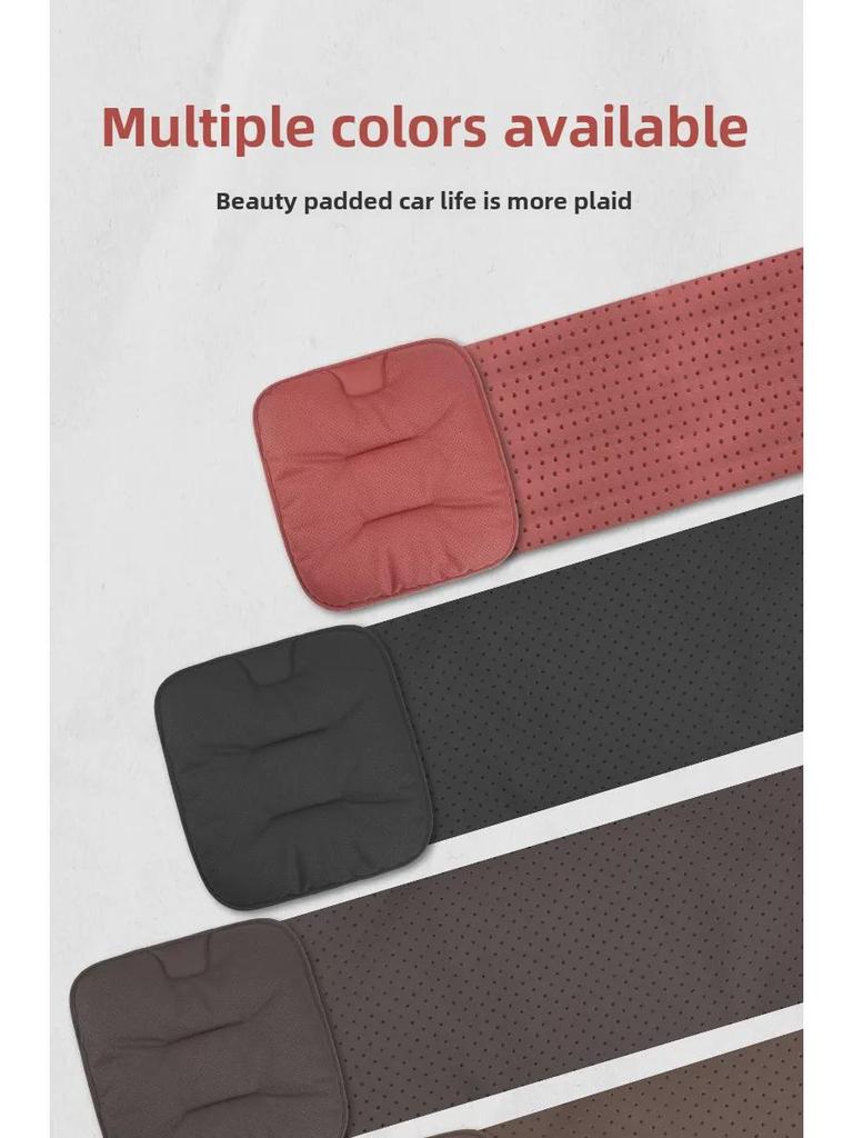 Universal Ventilated Nappa Leather Car Seat Cushions - Four Seasons, Breathable, High-Grade, Perforated Design for All Models.