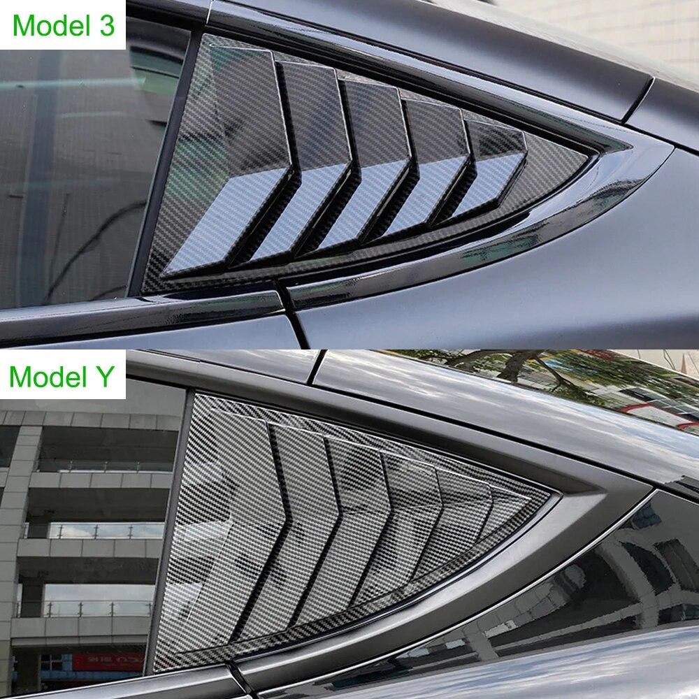 2 buc. Obloane triunghiulare din spate pentru mașină Parasolar triunghiular modificat pentru Tesla Model 3/Y Patch obturator pentru geam din spate ABS Shark Gill