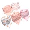 5Pcs Saliva Towels Cartoon Pattern Water Absorbent Double-layer Baby Bandana Drool Bibs for Infant Accessories