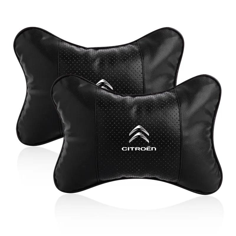 Leather Car Interior Seat Headrest Neck Pillow Car Accessories For Citroen C1 C2 C3 C4 C5 C6 C8 C4L DS3 DS4 DS5 DS5LS DS6
