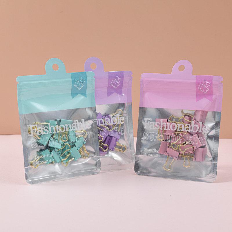 New Macaron Color Office Suit: High-Value, Labor-Saving Binding and Paper Clip Set with Long Tail Design