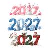 Reusable Christmas Shop Window Clings 2027 Static Clings, Snowman Snowflake Holly Glass Stickers, Digital Theme Decor Xmas Decals for Store