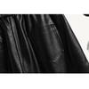 DIMANAF 2024 Plus Size PU Leather Autumn Winter Shorts Women New Black Casual Loose Wide Leg  Women Capris Pants Short Pants
