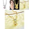 Elegant Titanium Steel Rabbit Pendant Necklace For Women In Shiny Gold And Silver