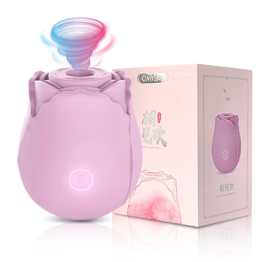 Rose-sex Toy Vibrator for Women Clitoral Stimulator Oral Nipple Massager Thrusting Dildo 2 In 1 Sucking Adult Sex Products