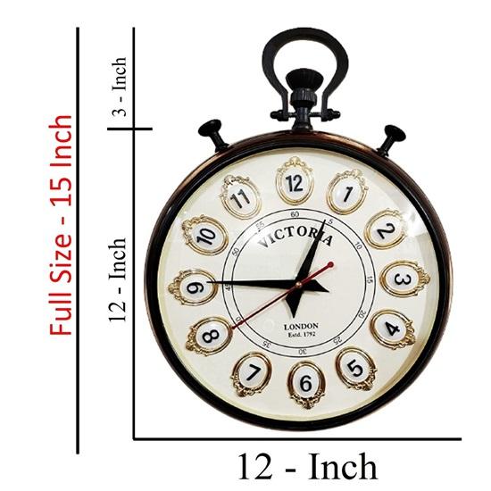 Veggklokke i tre, Veggklokke i vintagestil 30,48 cm Hjemmedekor og Kontordekor Antikkdekor Veggdekor Gave til ham