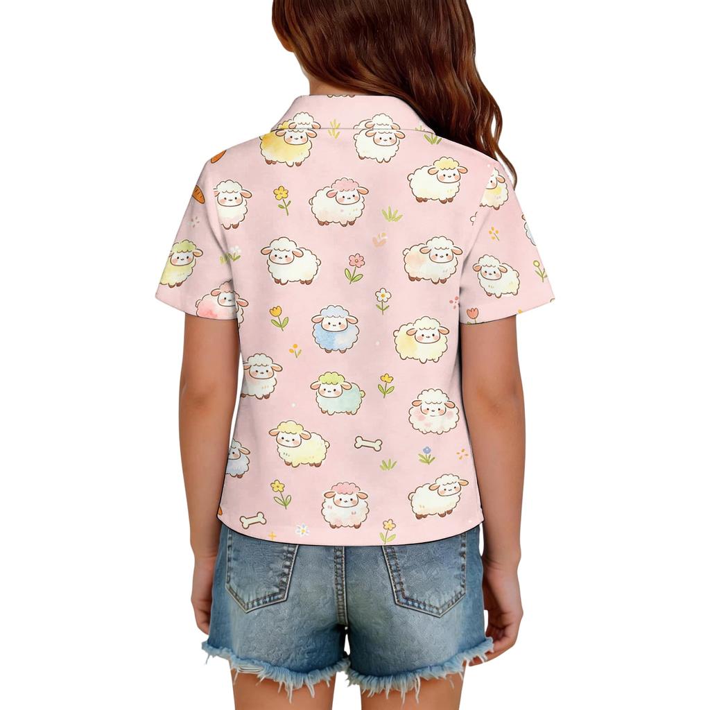 Kids Casual Short Sleeve Polo Shirt Animal Print T Shirt Lightweight Breathable Comfortable Daily Wear for Boys and Girls