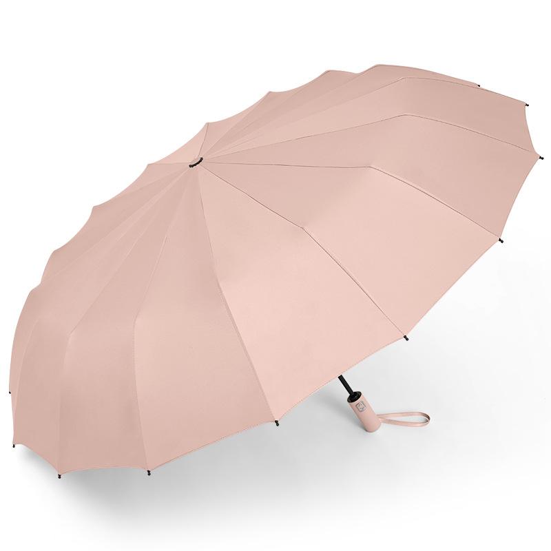 New 16-bone automatic umbrella large business tri-fold umbrella vinyl sunscreen sun umbrella custom logo advertising umbrella