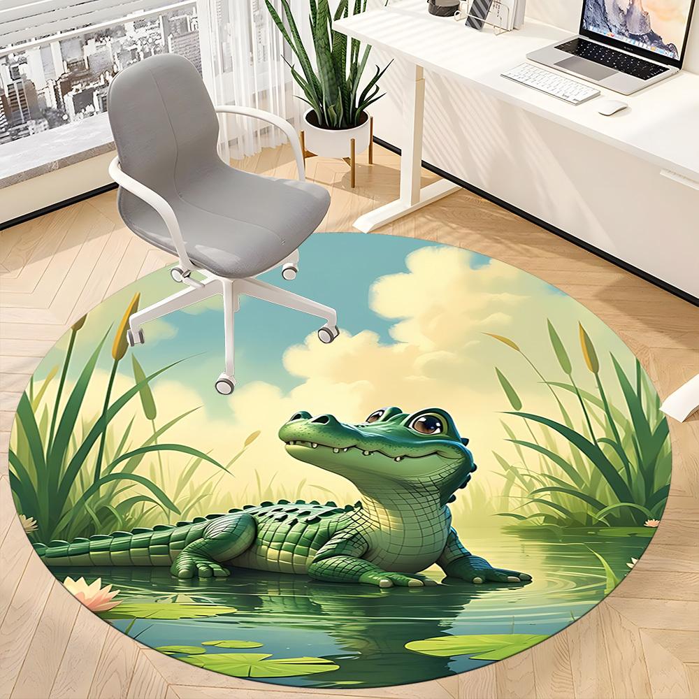 1pc Alligator Pond Chair Carpet for Office Machine Washable Rug for Office, Good Gift for Family or Friends yy251225180