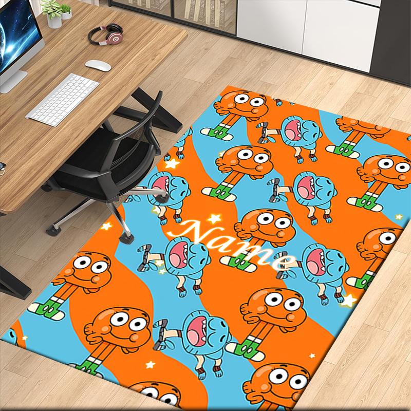 Benutzerdefinierter Name Der Erstaunliche Welt von Gumball Bedruckter Teppich, für Bürostuhl Wohnzimmer Schlafzimmer Küchenraum Dekor Geschenke.
