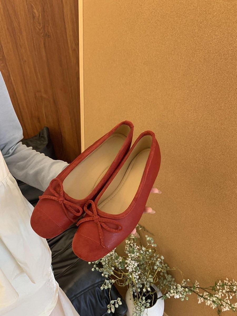 

Inner height increase small silver single shoes women s shoes spring and summer platform bow ballet shoes 40 красный
