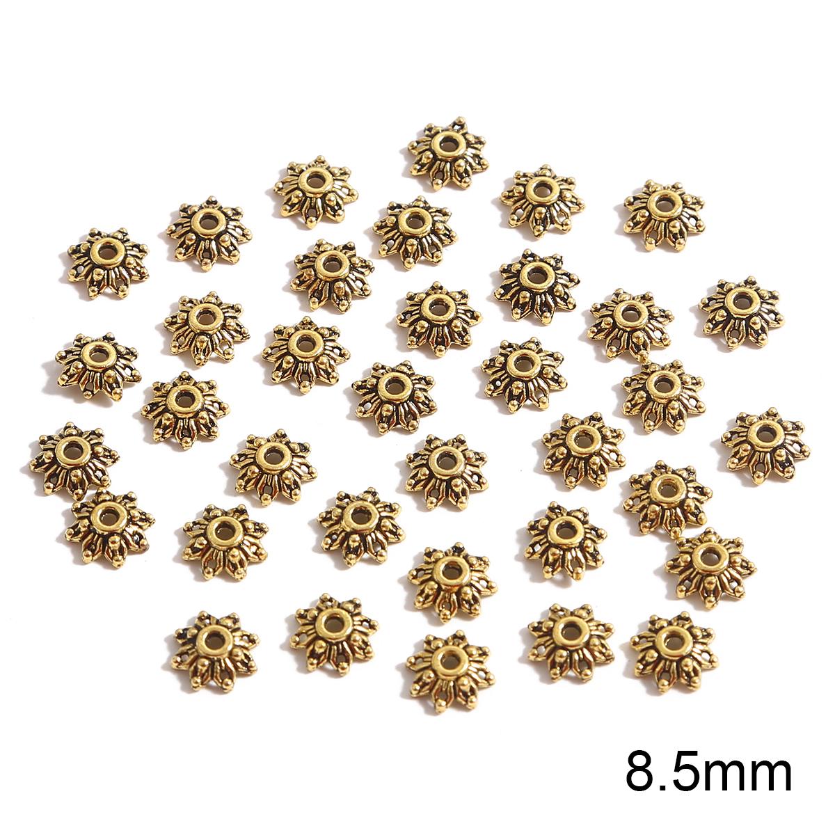 

50 шт металлические полые цветочные бусины, колпачки, коннекторы для изготовления ювелирных изделий своими руками 08 золотой