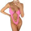 Sexy Metal Chains String High Cut One Piece Swimsuit Women Swimwear Female Monokini Tummy Cut Out Bathing Suit Swim Beach Wear