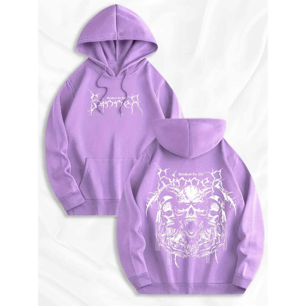 Men's Fashionable Printed Hoodie with Kangaroo Pockets and Front and Back Prints, Trendy Design, Preferred for Casual Wear