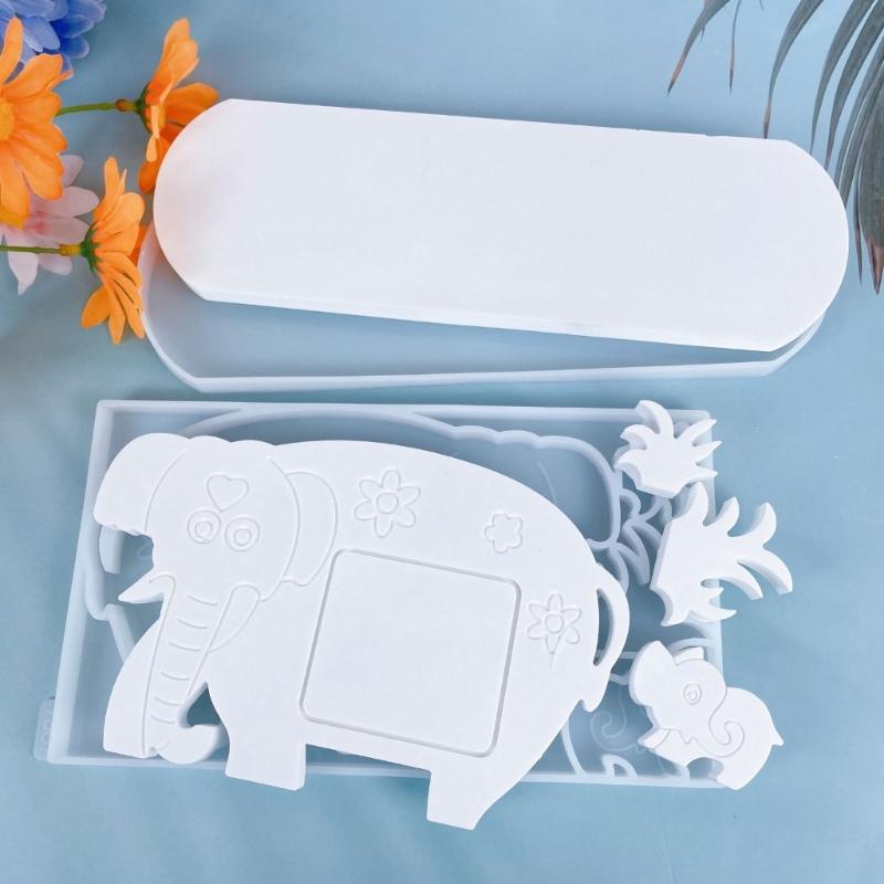 Elefanten-Silikonform, Harz-Ornament, Gussformen, handgefertigt, Desktop-Dekoration, Gipsformenbau, Werkzeug, Heimdekor