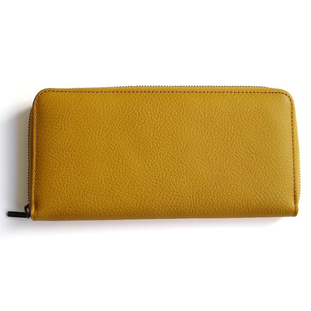 

fl Gentle Living [Himeji Leather Round Zipper Long Wallet] Genuine Leather Long Wallet, Large Capacity, Lightweight, Stylish, Plain, Simple, Unisex,