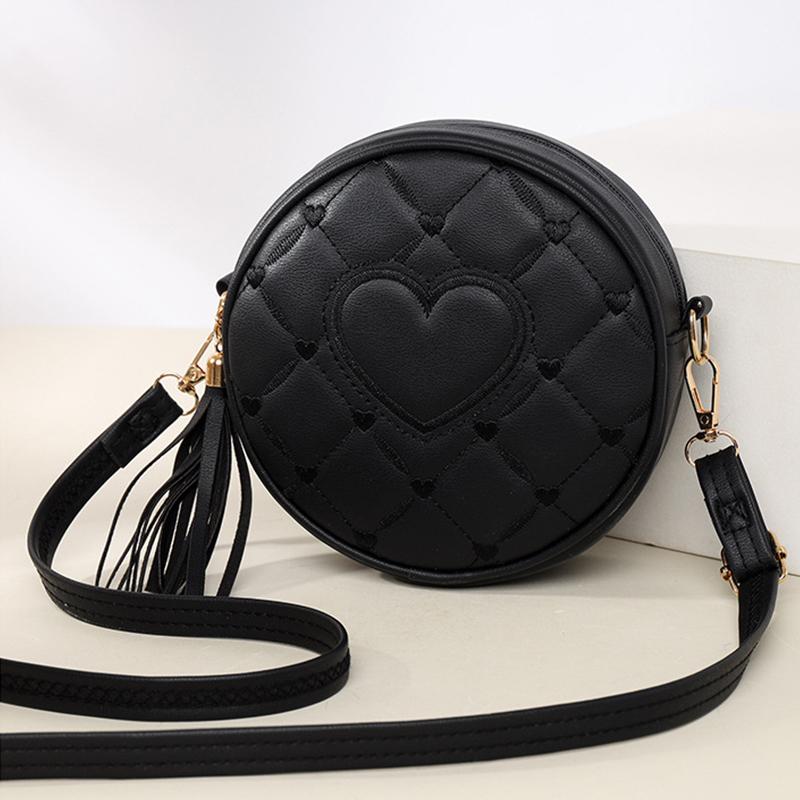 Tendință Modă Broderie Love Geantă Mică Rotundă Geantă de Mână Damă Genți de Umăr Nouă Geantă Mică Crossbody pentru Femei MIT
