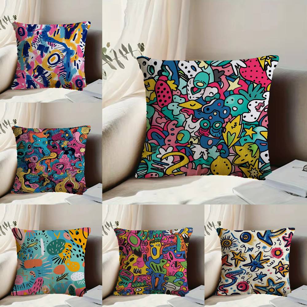 Cute graffiti Pillow Case null