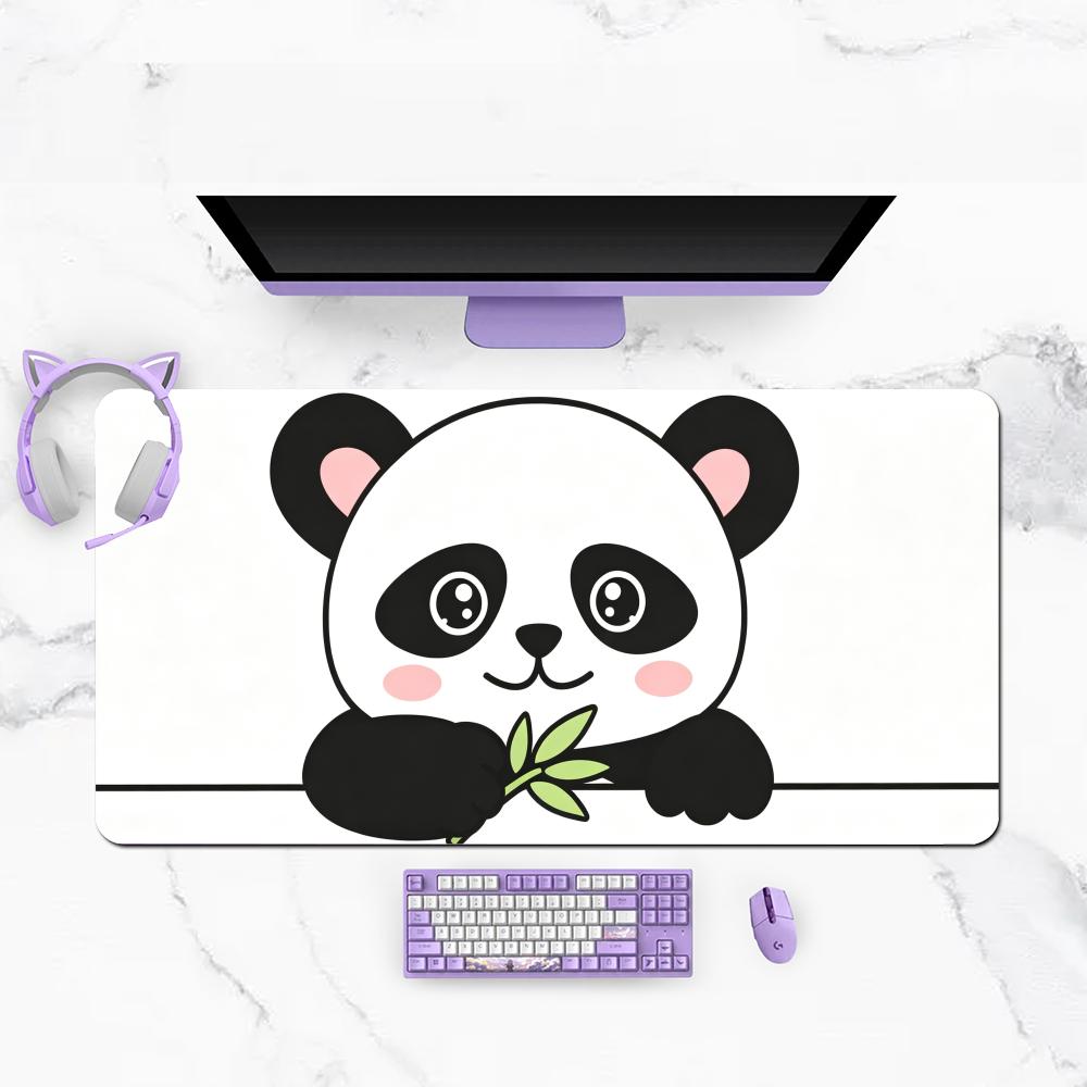 Simple Hand Drawn Panda Large Size Playmat Cute Cartoon Mousepad For Games Laptop Desk