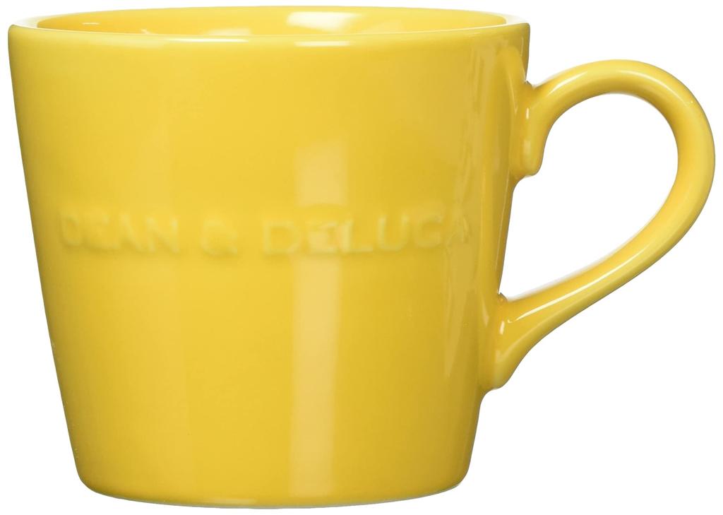 Dean & Deluca Morning Mug, Caramel Yellow, Microwave and Dishwasher Safe, CoffeeTea, 9.5x13x8.5cm