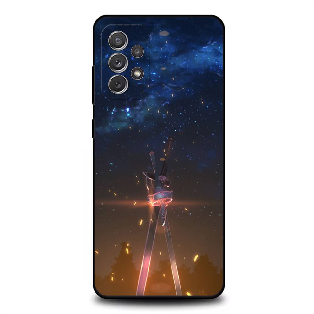 Sword Art Online SAO Kirigaya Phone Case For Samsung S25,S24,S21,S22,S23,S30,Ultra,S20,Plus,Fe,Lite,Note,10,9,5G Black Cover