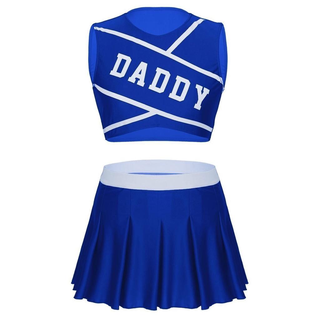 Daddy Cheerleader Crop Top Outfit Ddlg Littles Costume Women's Costumes