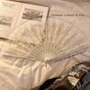 Lace Decorative Fans Folding Hand Fan Black White Dancing Fans Wedding Party Stage Performance Fan Gifts For Guest