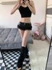 2024 Sexy Lace-Stitched Low Waist PU Leather Hot Shorts - Trendy Women's Nightclub Wear