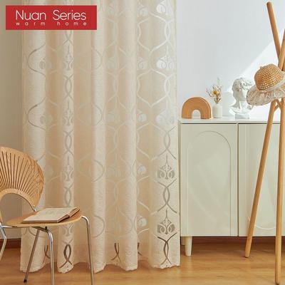 1 db Nuan sorozat Jacquard ablak áttetsző függöny európai dizájn virágok tüll nappali függöny lakberendezéshez