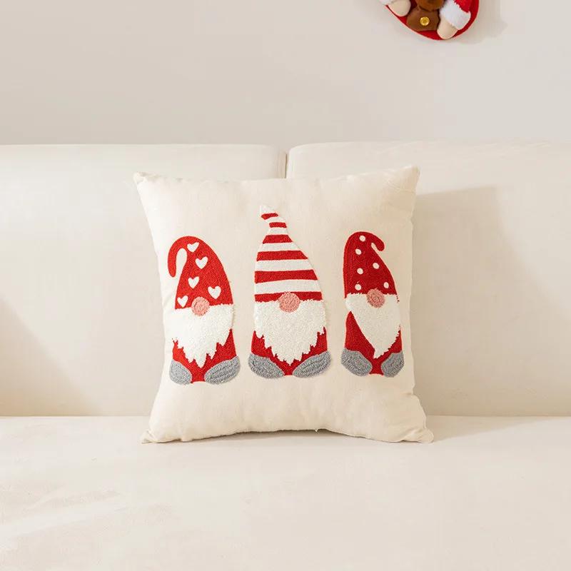 Towel Embroidery Christmas Pillowcase Home Living Room Sofa Cushion Pillowcase Home Christmas Decoration