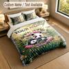 Bear Panda Theme Personalized 3Pcs Bedding Set Custom Text & Name 1 Sheet 2 Pillowcases Household Bedding 1pc