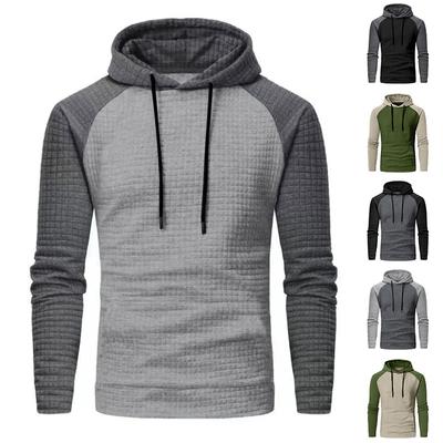 Winter hoodie heren colorblocked kleine vierkante sweatshirt mode casual slim fit hoodie top
