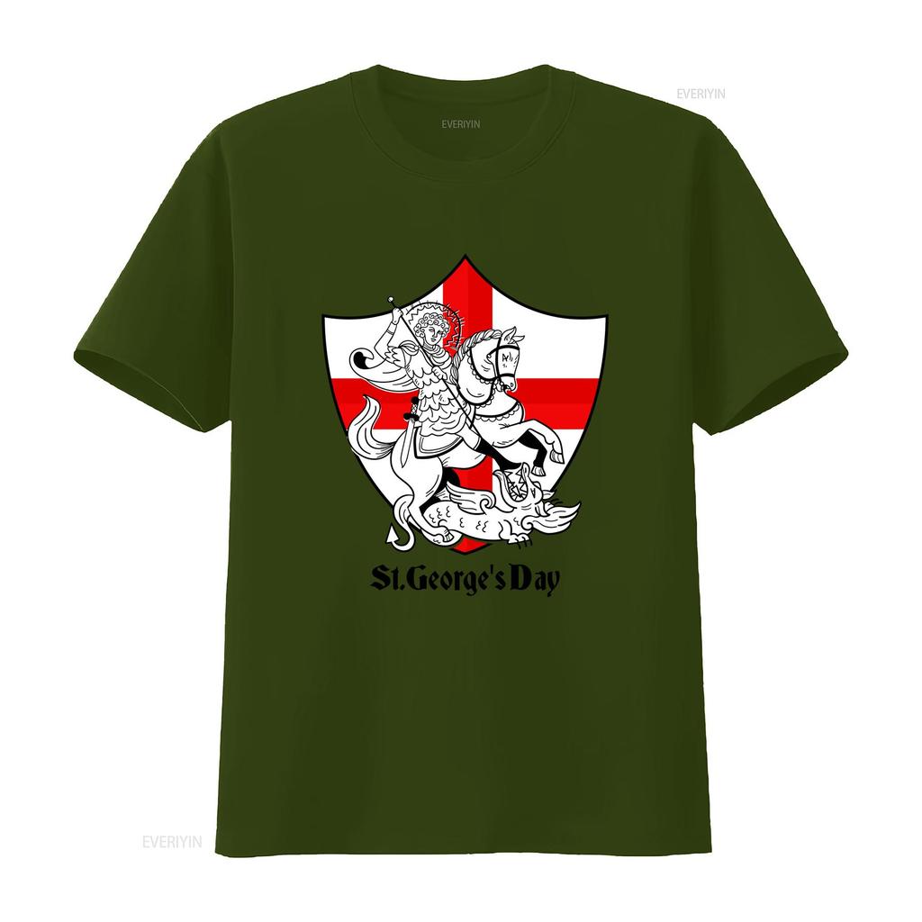 St Georges Day T Shirt Saint George English Flag Party England Top Vintage Washed Casual Versatile Stretched Graphic
