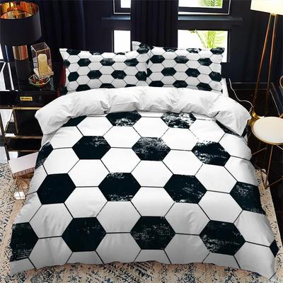 Soccer Duvet Cover Set 2/3pcs FootBall Print Bedding Set With Comforter Cover And Pillowcases Ball Theme For Kids Teens Adults