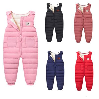 Kinder winter jarretelbroek dons katoenen mouwloze jumpsuit