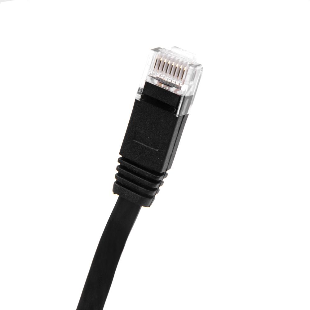 5-Meter Black Cat6 Flat Cable - High-Speed Data Cable for Home Gigabit Network Connections