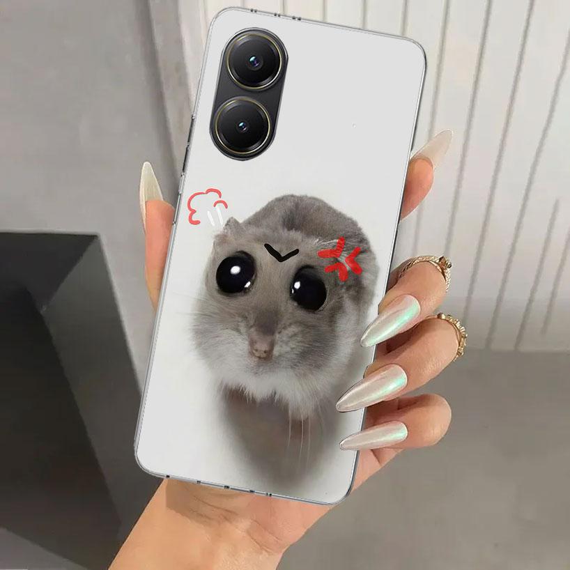 Funny Sad Hamster Meme Phone Case for Xiaomi Poco X5 X6 X7 Pro F7 Ultra M7 Redmi 15 15C 13 13C 12 12C 10 10A 10C 9 9A 9C 9T Shel