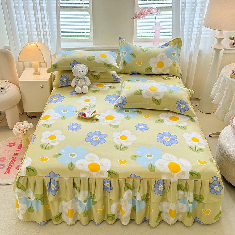 Gonna da letto principessa spazzolata in stile coreano - Copertura Simmons ispessita a doppio lato