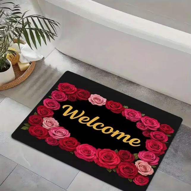 1pc Seaside Beach Love HD Printed Door Mat Rug Bedroom Living Room Entrance Camping Picnic Yoga Mat 3D Effect 3D Party Gifts