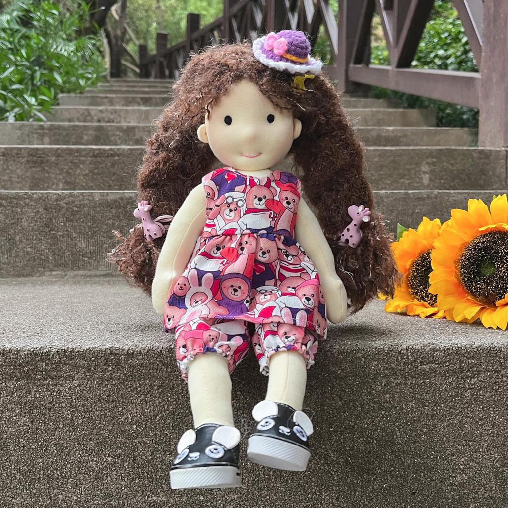 BlissfulPixie Waldorf Doll Cute Plush Toy for Perfect for Kids - Alice, Handmade, 30cm, Soft, Girls,